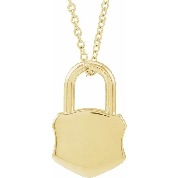 Engravable Lock Necklace Image 3 Hopman Jewelers Elkhart, IN