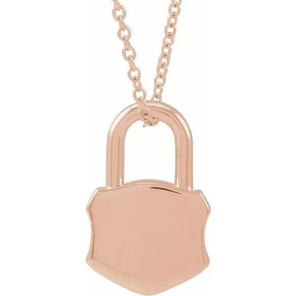 Engravable Lock Necklace Image 3 James & Williams Jewelers Berwyn, IL