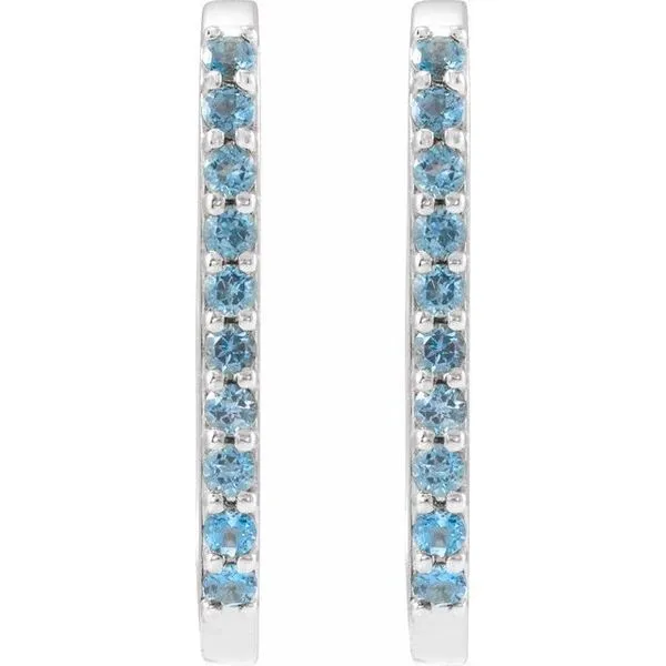 Accented Elongated Hoop Earrings Image 2 Colonial Jewelers of Easton Easton, MD