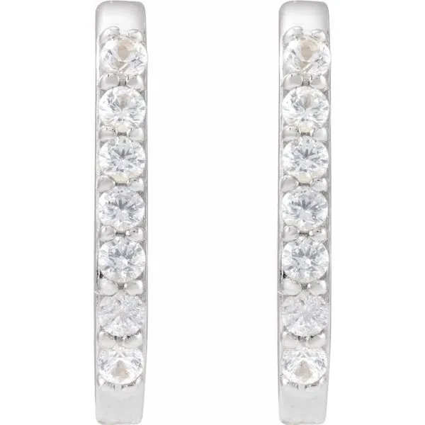 Accented Elongated Hoop Earrings Image 2 SIERRA MOON Auburn, CA