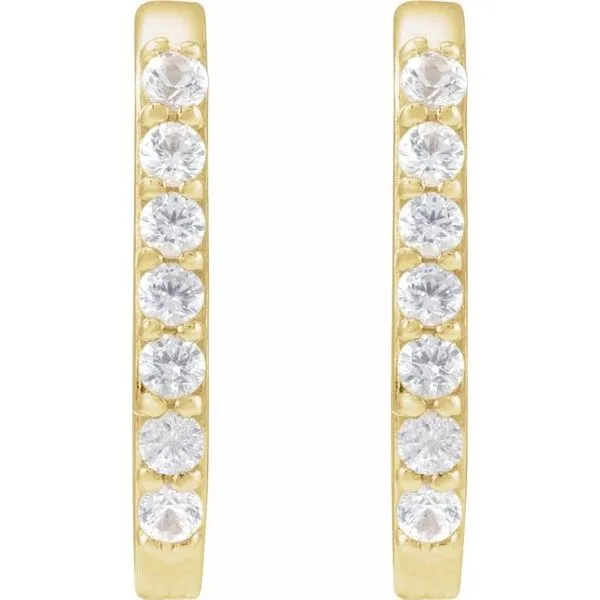 Accented Elongated Hoop Earrings Image 2 Diny's Jewelers Middleton, WI