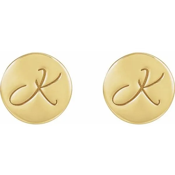 Engravable Disc Earrings Image 4 J. Meredith Jewelers Delafield, WI