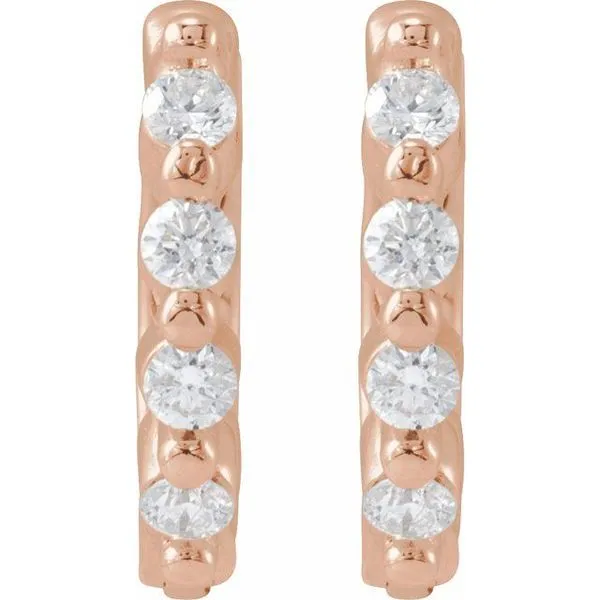 Accented Hinged Hoop Earrings Image 2 Colonial Jewelers of Easton Easton, MD