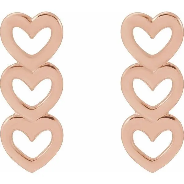 Multi-Heart Earrings Image 3 Diny's Jewelers Middleton, WI