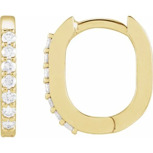 Accented Elongated Hoop Earring Gysbers Jewelry Waupun, WI