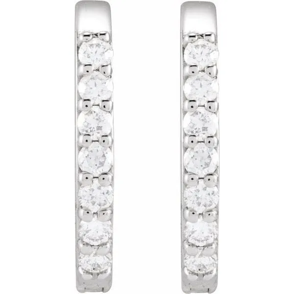 Accented Elongated Hoop Earring Image 2 Colonial Jewelers of Easton Easton, MD