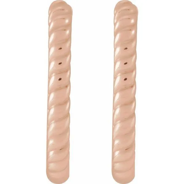 Elongated Rope Hoop Earrings Image 2 Spath Jewelers Bartow, FL