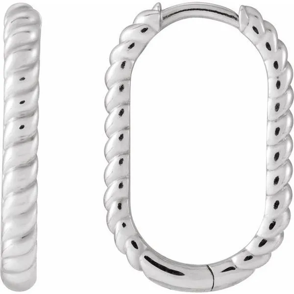 Elongated Rope Hoop Earrings Linwood Custom Jewelers Linwood, NJ