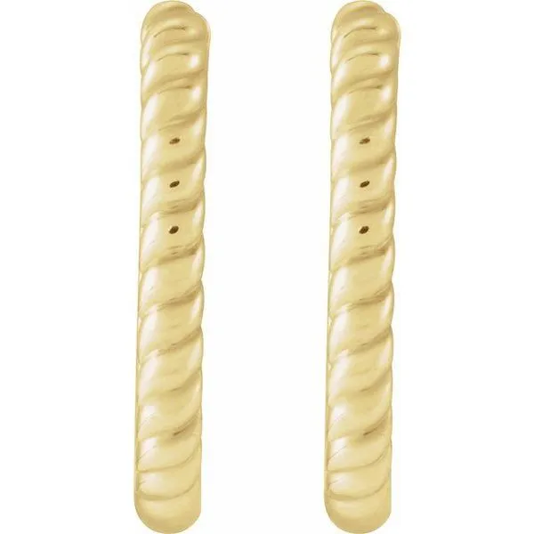 Elongated Rope Hoop Earrings Image 2 Arlene's Fine Jewelry Vidalia, GA