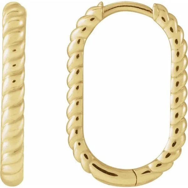 Elongated Rope Hoop Earrings Long Jewelers Chesapeake, VA