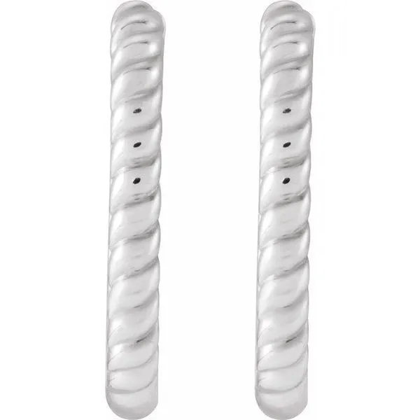 Elongated Rope Hoop Earrings Image 2 Hopman Jewelers Elkhart, IN