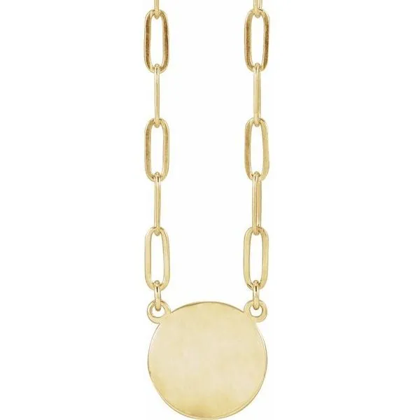 Engravable Disc Necklace James & Williams Jewelers Berwyn, IL