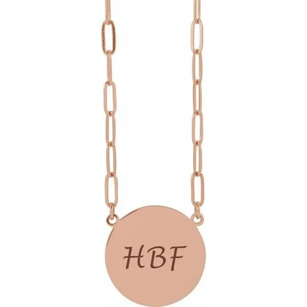 Engravable Disc Necklace Image 3 Hopman Jewelers Elkhart, IN