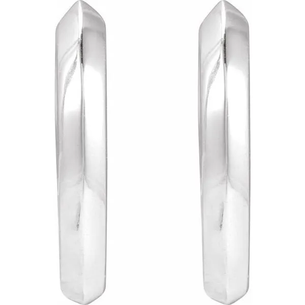 Knife-Edge Hoop Earrings Image 2 Douglas Jewelers Conroe, TX