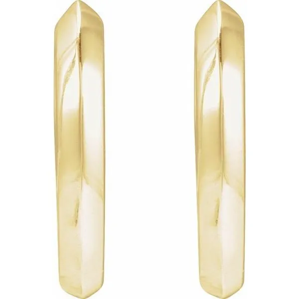 Knife-Edge Hoop Earrings Image 2 Milan's Jewelry Inc Sarasota, FL