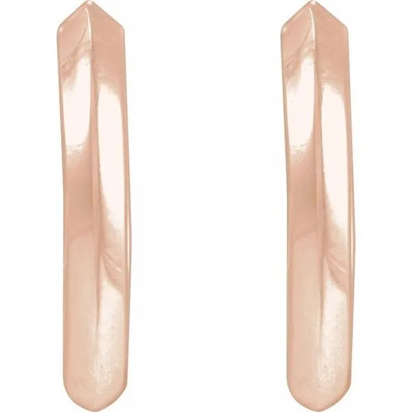Knife-Edge Hoop Earrings Image 2 Milan's Jewelry Inc Sarasota, FL