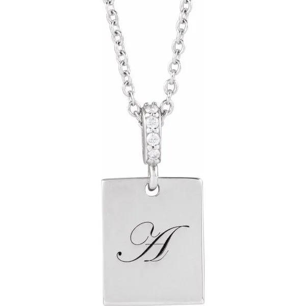 Engravable Accented Necklace Image 3 Rasmussen Jewelers Spanish Fork, UT