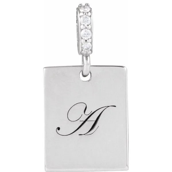 Engravable Accented Pendant Image 3 Arlene's Fine Jewelry Vidalia, GA