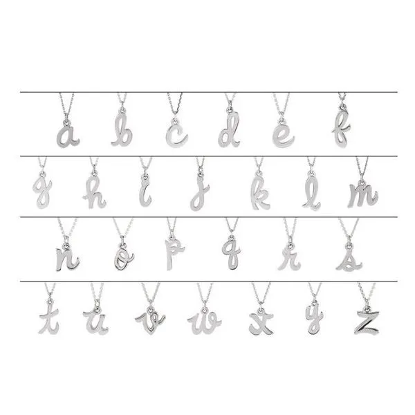 Petite Initial Pendant Image 2 Linwood Custom Jewelers Linwood, NJ