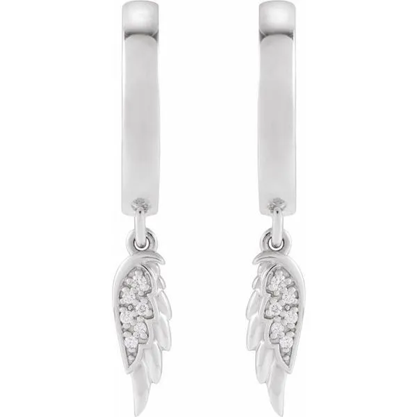 Angel Wing Hinged Hoop Earrings Image 3 Clater Jewelers Louisville, KY