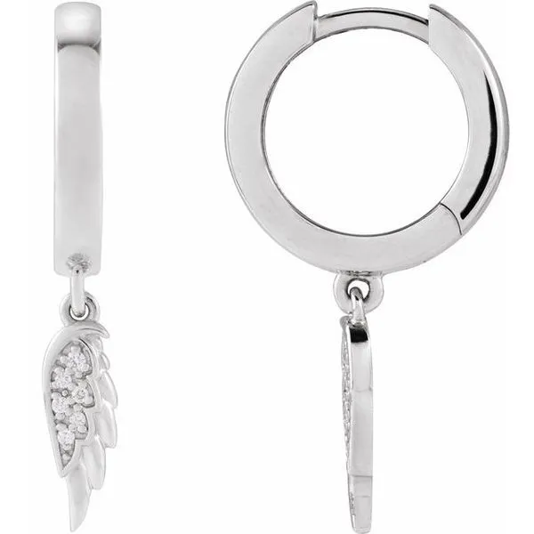 Angel Wing Hinged Hoop Earrings Image 2 Clater Jewelers Louisville, KY