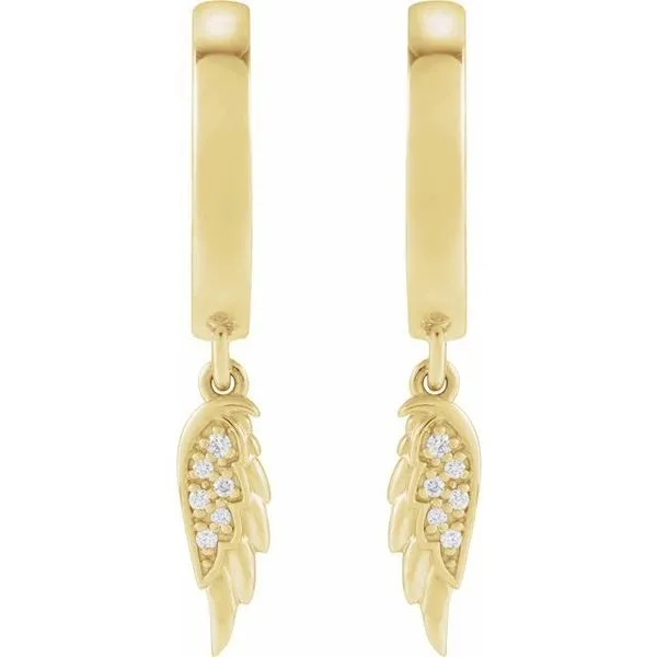 Angel Wing Hinged Hoop Earrings Image 3 Clater Jewelers Louisville, KY