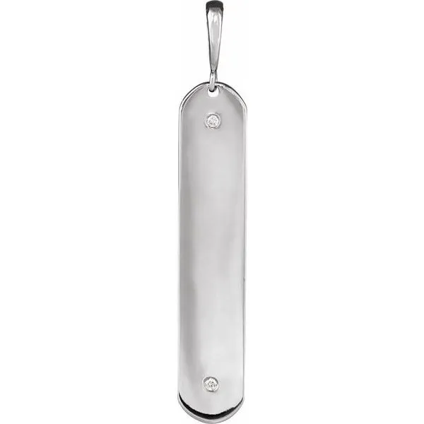 Engravable Accented Bar Pendant Woelk's House of Diamonds Russell, KS