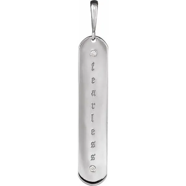 Engravable Accented Bar Pendant Image 3 Hopman Jewelers Elkhart, IN
