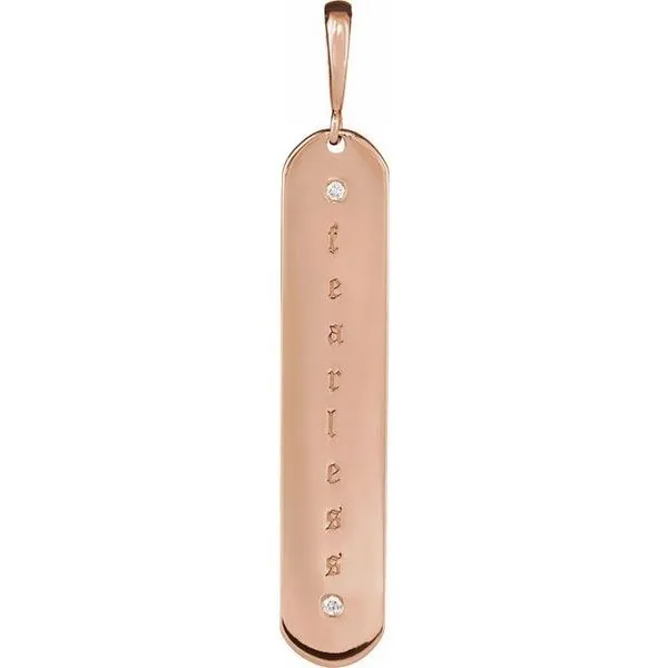 Engravable Accented Bar Pendant Image 3 Arlene's Fine Jewelry Vidalia, GA