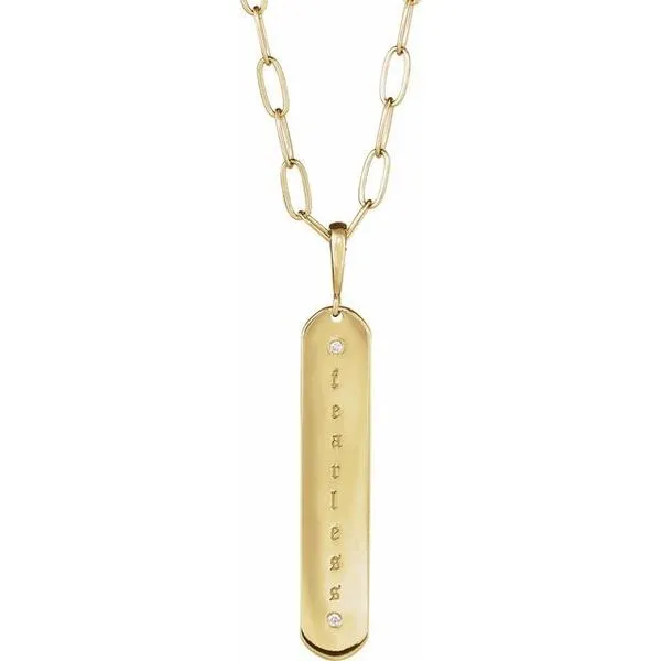 Engravable Accented Bar Necklace Image 3 Hopman Jewelers Elkhart, IN