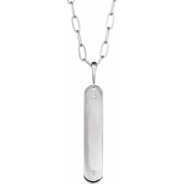 Engravable Accented Bar Necklace James Wolf Jewelers Mason, OH