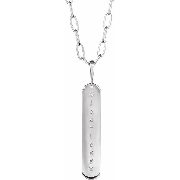 Engravable Accented Bar Necklace Image 3 Long Jewelers Chesapeake, VA