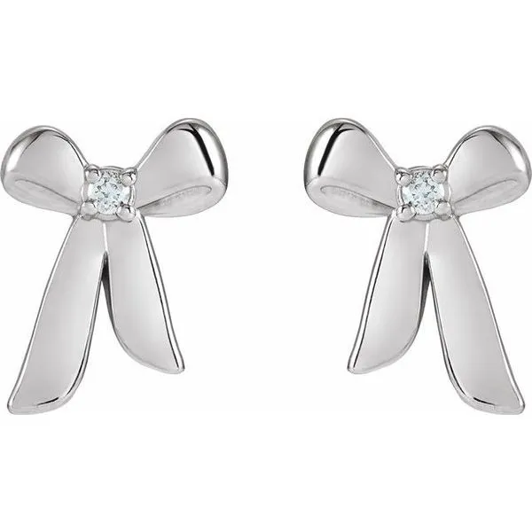 Accented Bow Earrings Image 2 Diny's Jewelers Middleton, WI