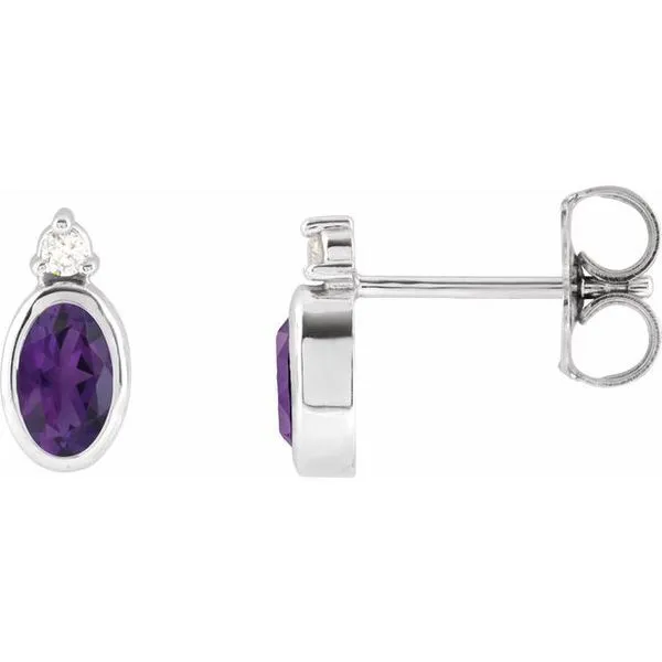 Accented Bezel-Set Earrings J. West Jewelers Round Rock, TX
