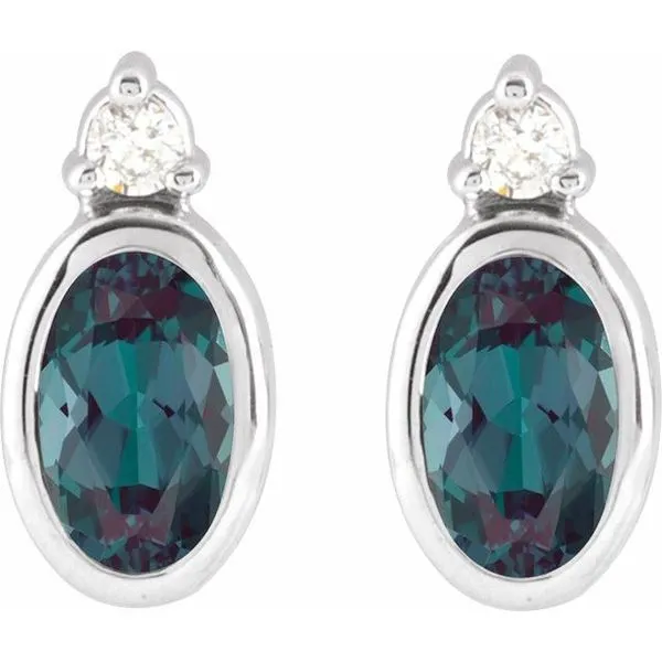 Accented Bezel-Set Earrings Image 2 Clater Jewelers Louisville, KY