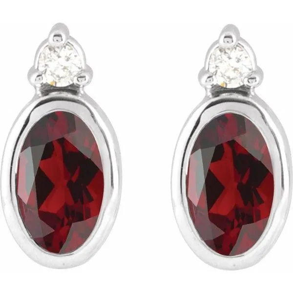 Accented Bezel-Set Earrings Image 2 J. West Jewelers Round Rock, TX