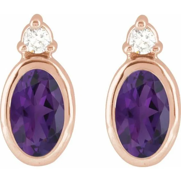 Accented Bezel-Set Earrings Image 2 J. West Jewelers Round Rock, TX