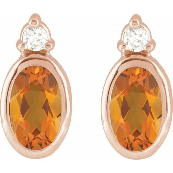 Accented Bezel-Set Earrings Image 2 Gysbers Jewelry Waupun, WI