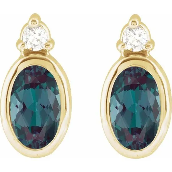 Accented Bezel-Set Earrings Image 2 Colonial Jewelers of Easton Easton, MD