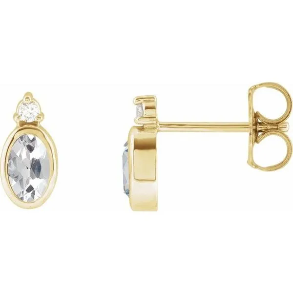 Accented Bezel-Set Earrings J. West Jewelers Round Rock, TX