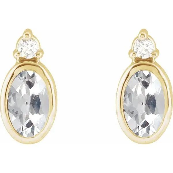 Accented Bezel-Set Earrings Image 2 Diny's Jewelers Middleton, WI