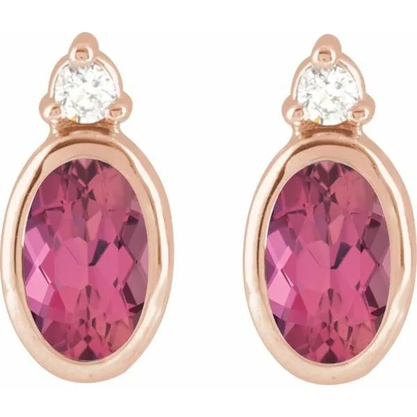 Accented Bezel-Set Earrings Image 2 Austin's Fine Diamonds & Jewelry Lyndhurst, NJ