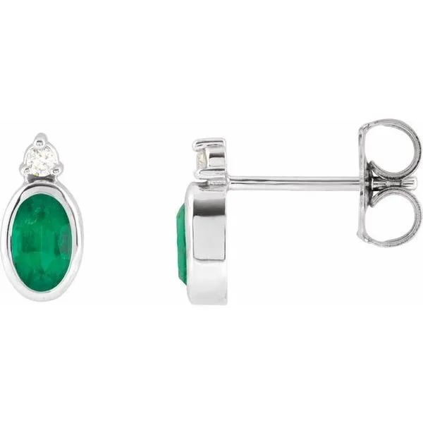 Accented Bezel-Set Earrings Austin's Fine Diamonds & Jewelry Lyndhurst, NJ