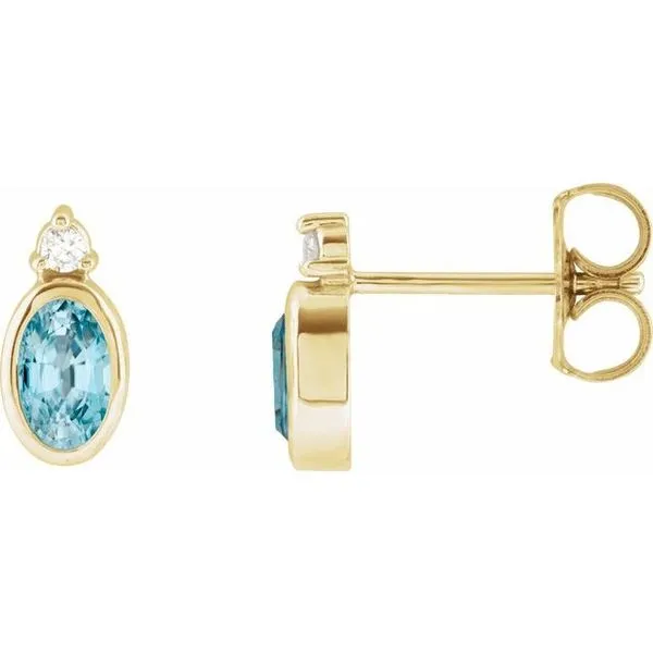 Accented Bezel-Set Earrings Austin's Fine Diamonds & Jewelry Lyndhurst, NJ