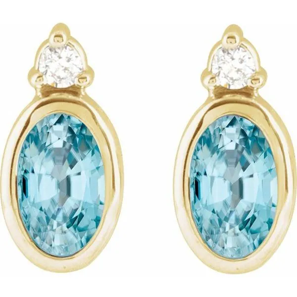 Accented Bezel-Set Earrings Image 2 Clater Jewelers Louisville, KY