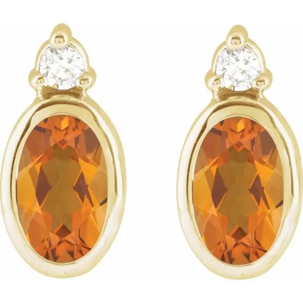 Accented Bezel-Set Earrings Image 2 Clater Jewelers Louisville, KY