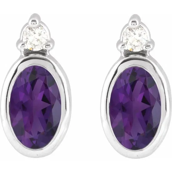 Accented Bezel-Set Earrings Image 2 Paul James Jewelers Angels Camp, CA