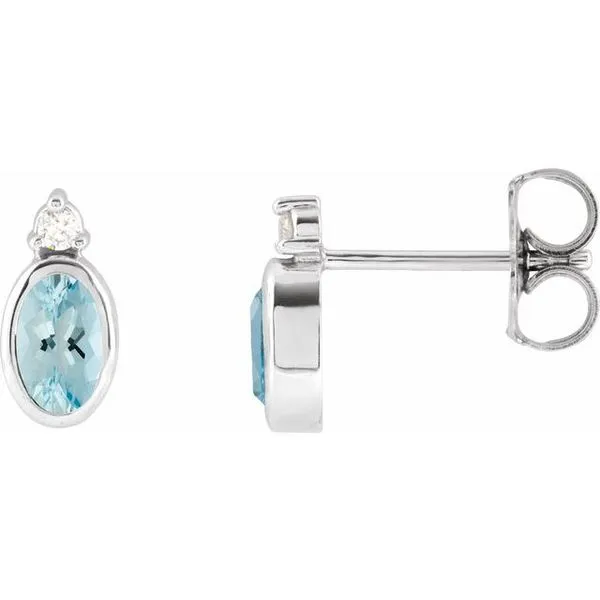 Accented Bezel-Set Earrings Diny's Jewelers Middleton, WI