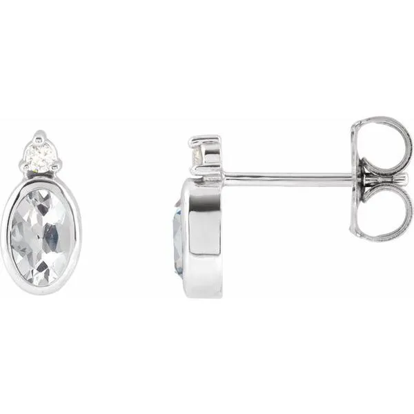 Accented Bezel-Set Earrings Gysbers Jewelry Waupun, WI