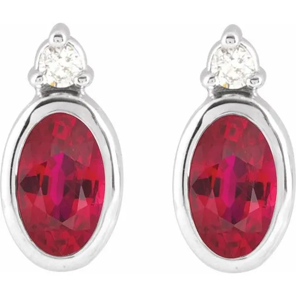 Accented Bezel-Set Earrings Image 2 Paul James Jewelers Angels Camp, CA